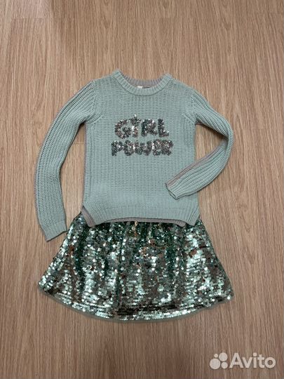 Джемпер с пайетками рост 122