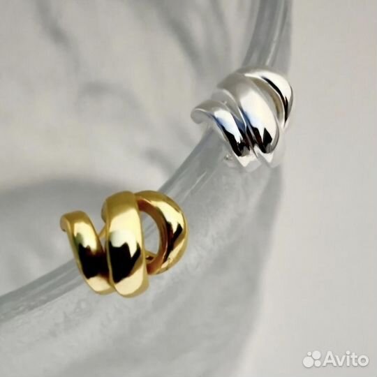 Серьги кольца серебро