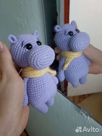 Мягкая плюшевая игрушка Бегемотик