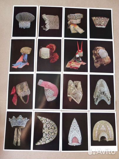 Набор открыток «Женские головные уборы», винтаж 80