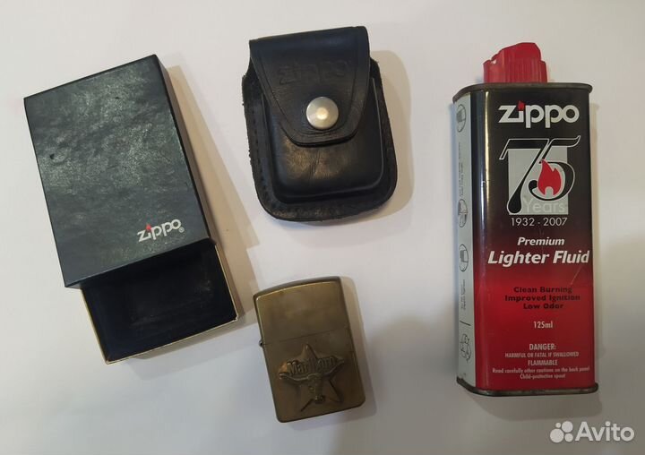 Зажигалка бензиновая бу zippo Marlboro 1995