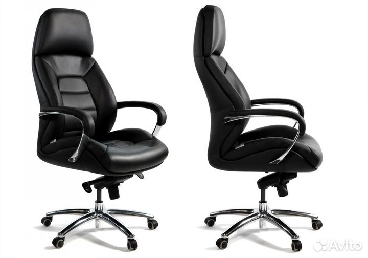 Кресло руководителя Porsche черная кожа