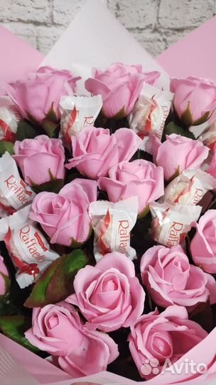 Букет из мыльных цветов и Рафаэлло