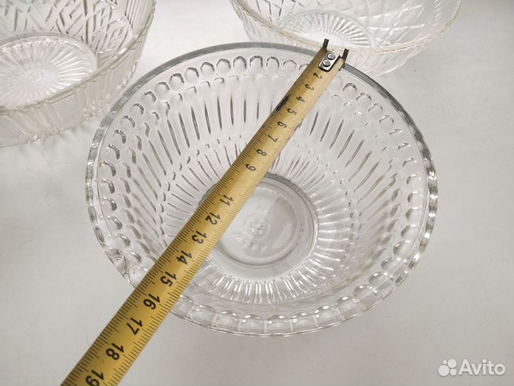 Вазы стекло СССР - 3 шт одним пакетом, хорошие