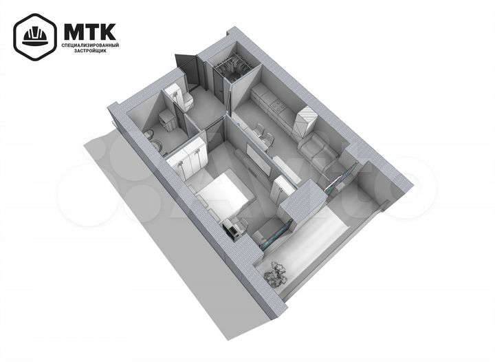 1-к. квартира, 41,9 м², 6/8 эт.