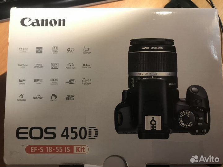 Kit Canon 450D +18-55 пробег 10600 + ручка + сумка