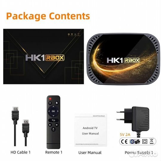 Тв Бокс HK1 rbox Amlogic S905X4 4/32 Новый