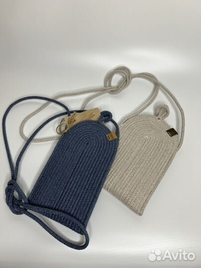 Сумка для телефона из хб шнура
