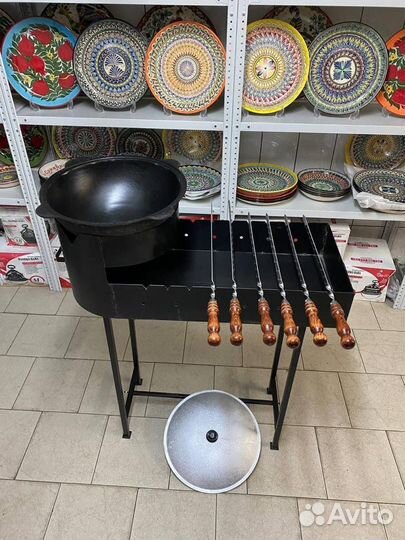 Мангал с печкой под казан