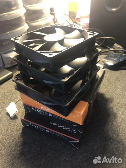 Корпусные вентиляторы 120мм без подсветки новые