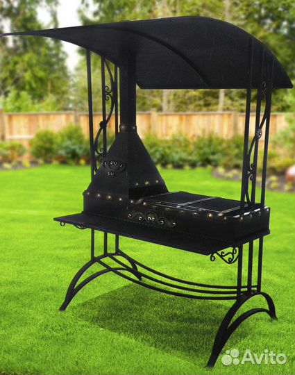 Кованный мангал с крышей