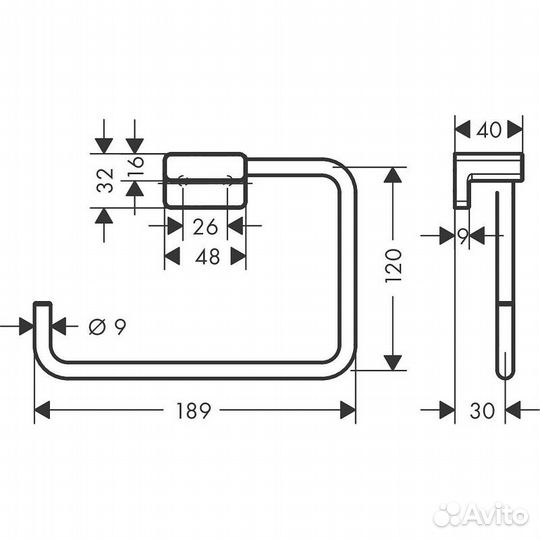 Полотенцедержатель Hansgrohe AddStoris 41754140 шлифованная бронза