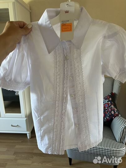 Новые школьные блузки для девочек от 7 до 14 лет