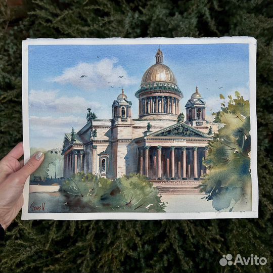 Картина «Иссакиевский собор» Акварель