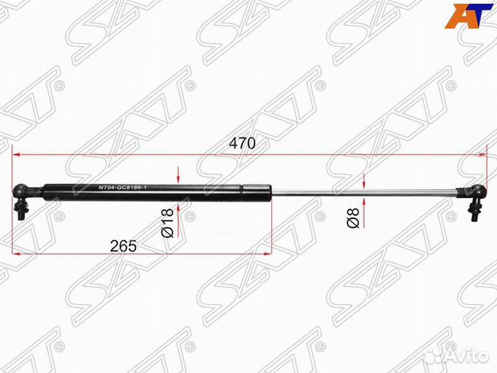 Амортизатор капота toyota land cruiser prado 120 0