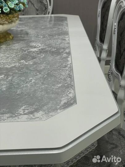 Обеденная группа кухонный комплект голд силик