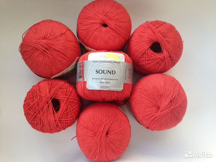 Пряжа Sound (Италия) хлопок/вискоза алая