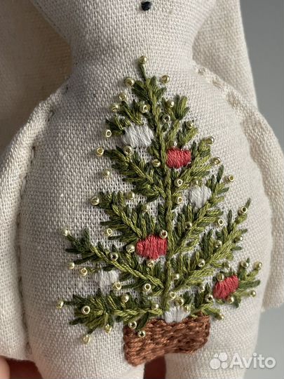 Игрушки ручной работы Новогодние зайчики