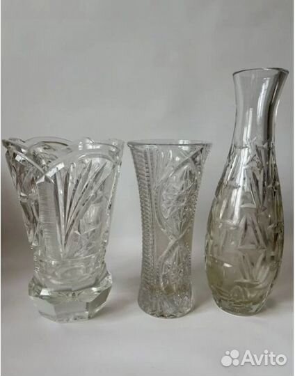 Вазы, хрусталь, цветное стекло СССР