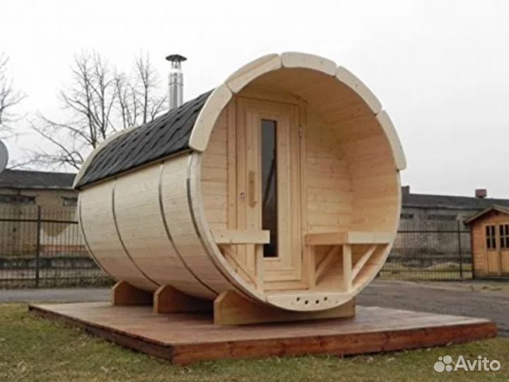 Баня бочка 4 метра на участок