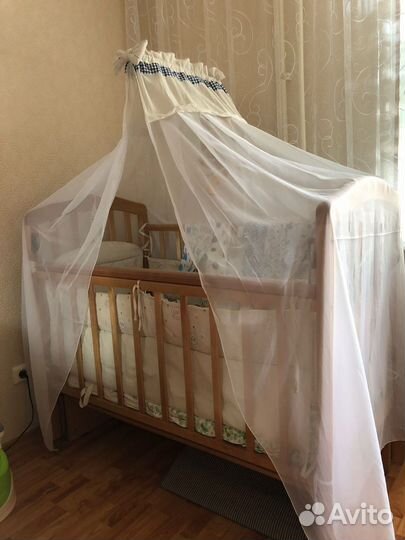 Кроватка балдахин бортики