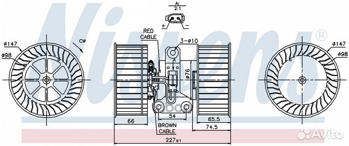 Вентилятор отопителя bmw 5 e39 2.0-5.0i 95- 871