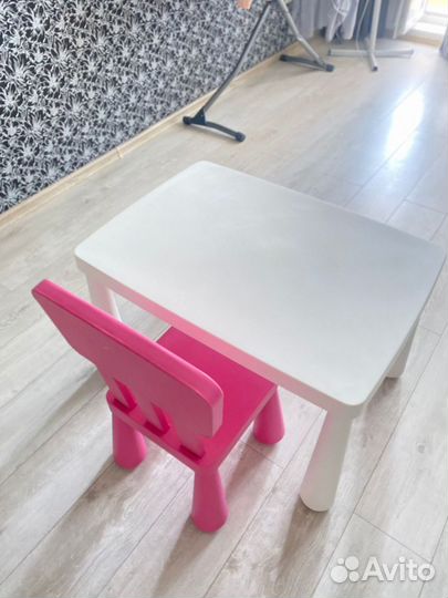 IKEA маммут детский стол, стул и табурет