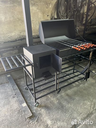 Мангал с печкой на колесах