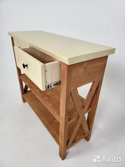 Консольный столик ручной работы из массива дерева