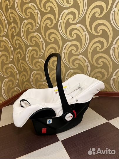 Коляска aulon 3 в 1 белая экокожа