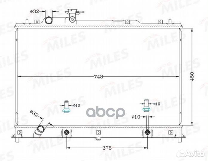 Радиатор (паяный) mazda сх-7 2.3 07- (nissens 6