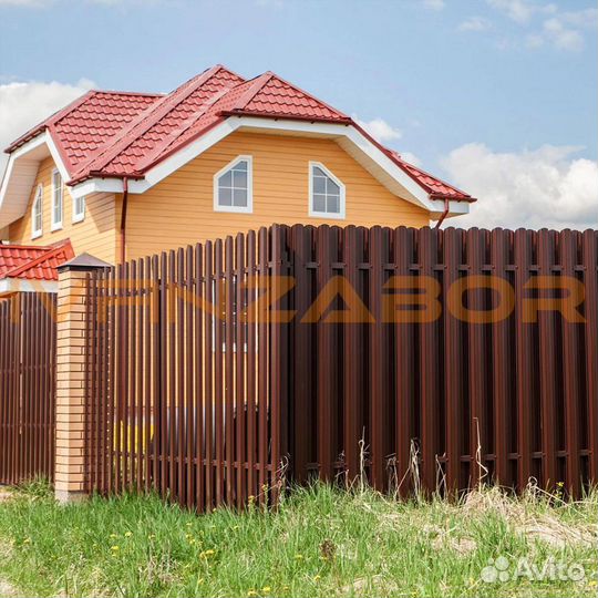 Забор из профиля штакетника в Пучеже