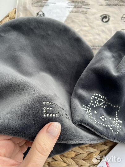 Новые велюровые шапки family look мама дочка