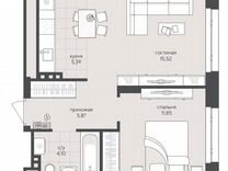 1-к. квартира, 42,7 м², 2/8 эт.