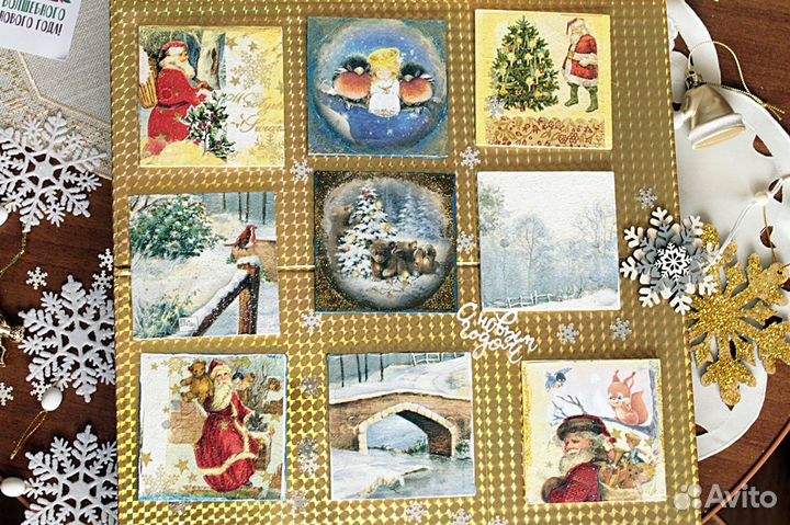 Новогодние флажки гирлянда Зверята