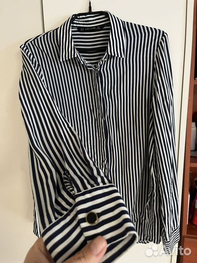 Шелковая рубашка zara, блузка