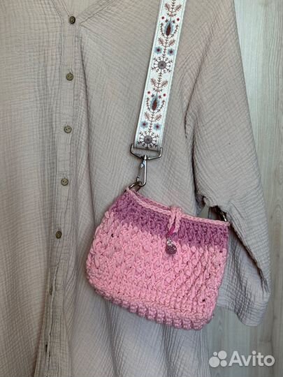Сумка женская через плечо вязаная