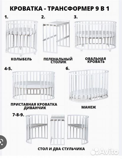 Продам детскую кроватку трансформер 9 в 1