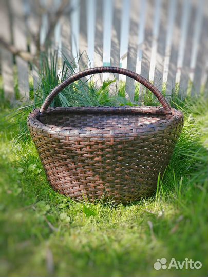 Корзина плетёная большая из эко-ротанга
