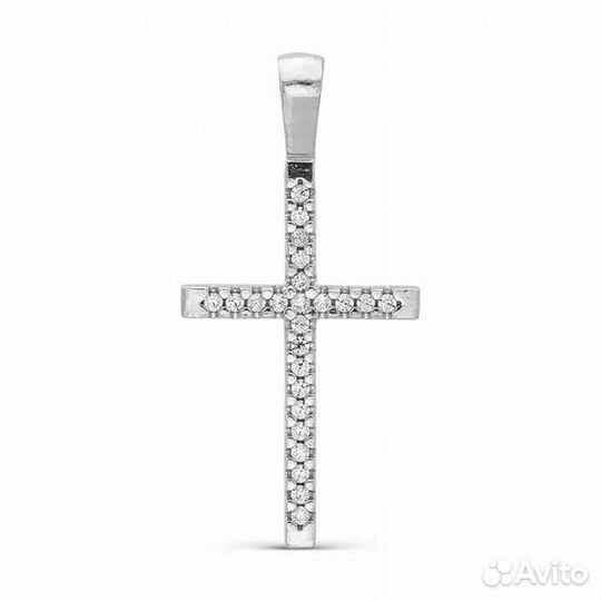Серебряный крестик с фианитами 925