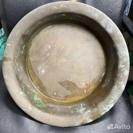 Старинный латунный таз с ручкой до 1917 г (Сзр)