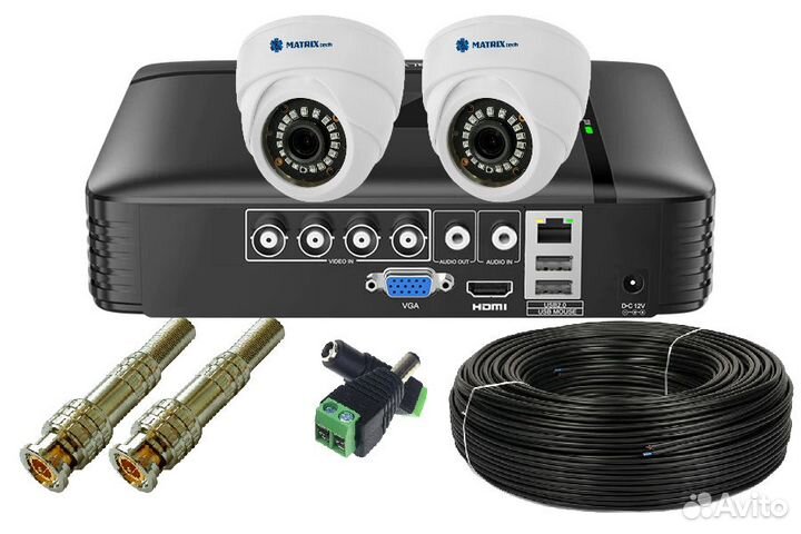 Комплект видеонаблюдения с 2 внутренними камерами