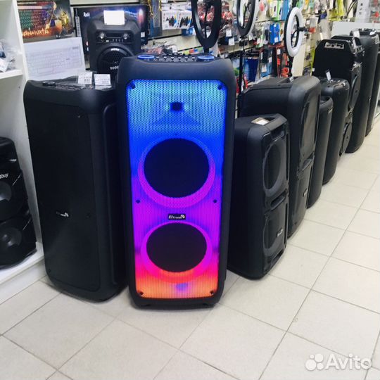 Большая колонка 1500вт Караоке блютуз LED
