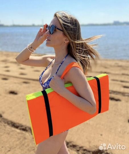 Пляжный коврик из прочного материала оранжевый