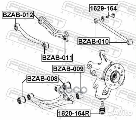 Сайлентблок рычага MB M(W164) зад.подв. bzab-009