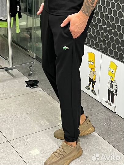 Штаны футболка Lacoste черный комплект