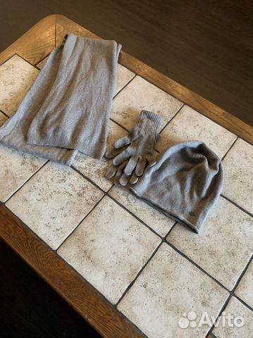 Комплект шапка перчатки шарф кашемир