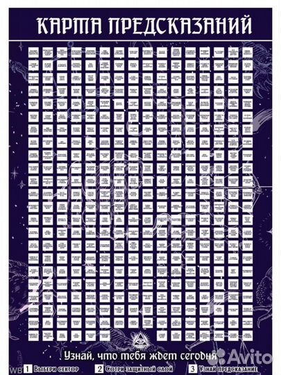 Карта предсказаний Декор Скретч Постер Игра