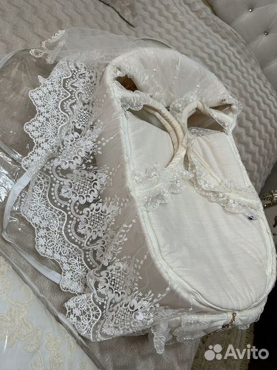 Люлька- переноска для новорожденных, с козырьком