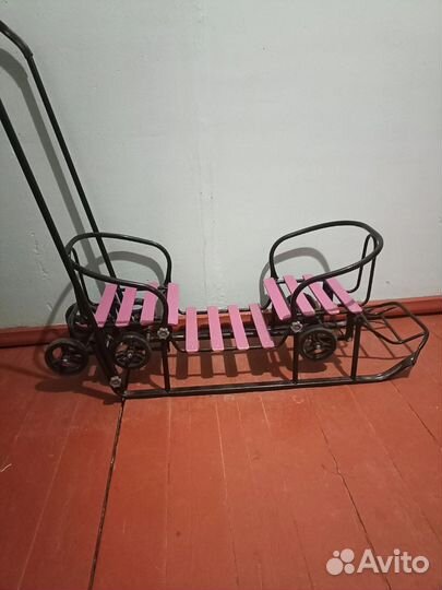 Санки для двойни с колесами